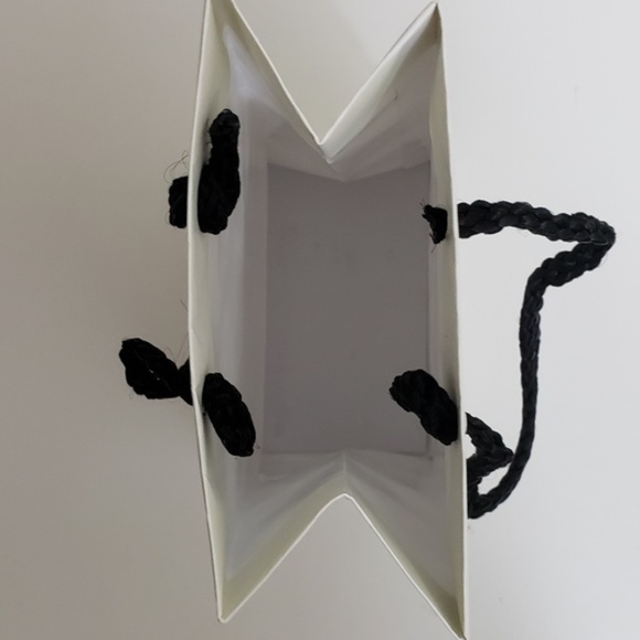 CHANEL Bag White Black Letters 9' X 5' Black String Collapsible - Picture 3 of 16